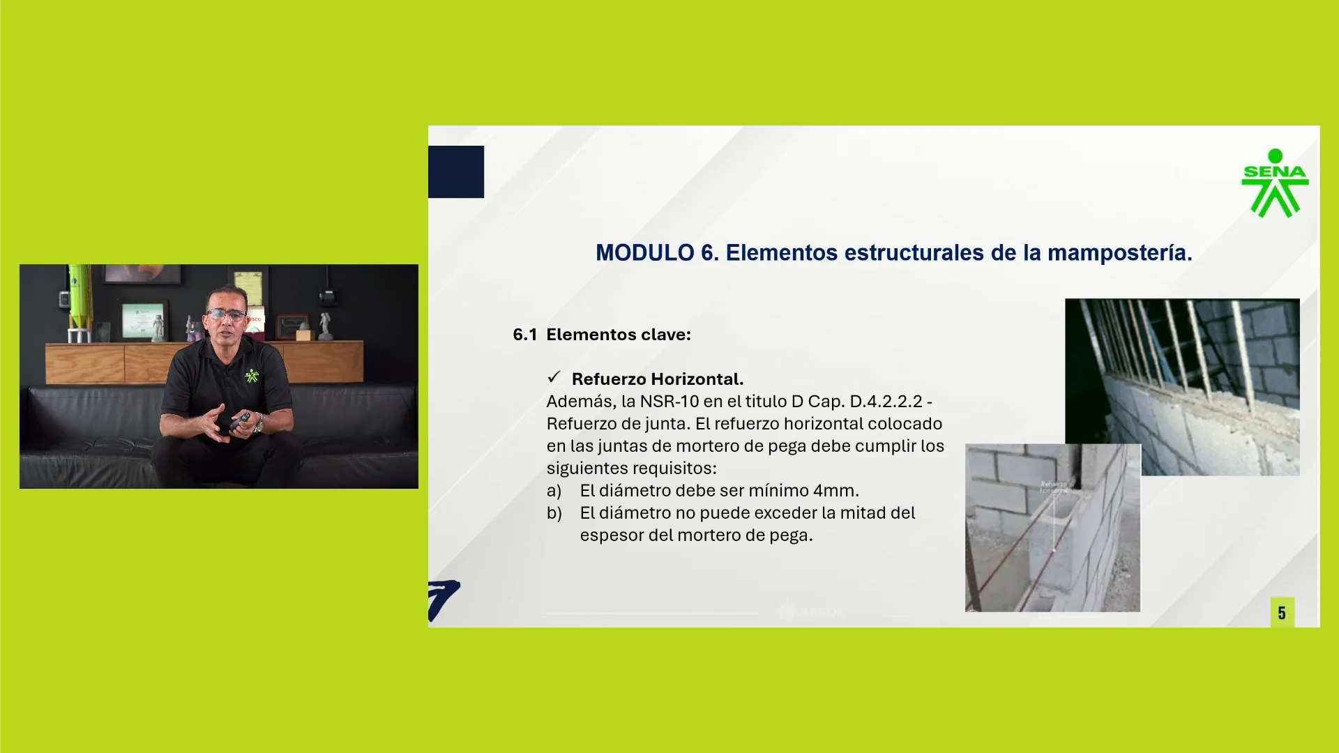 Cápsula audiovisual técnica de Mampostería, parte de la formación de Cementos Argos.