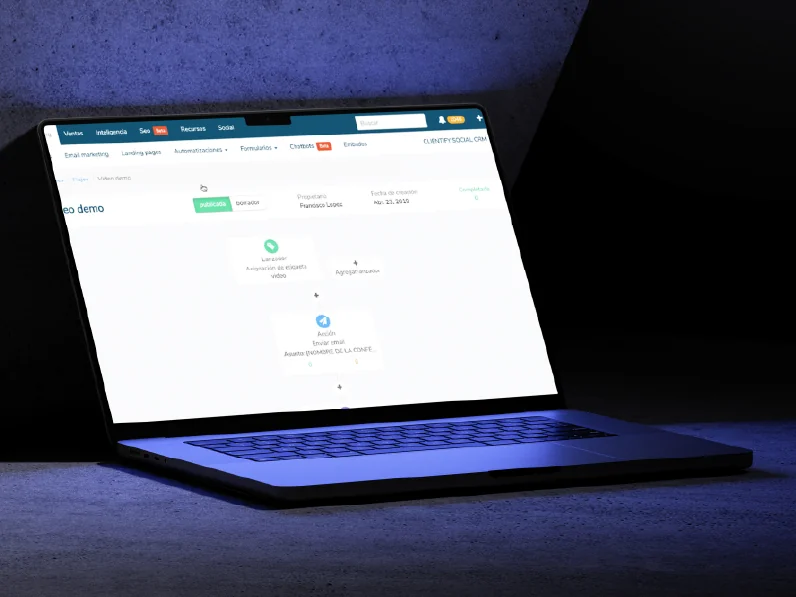 Captura de interfaz de un Tablero de Control corporativo con métricas en tiempo real e indicadores de automatización.